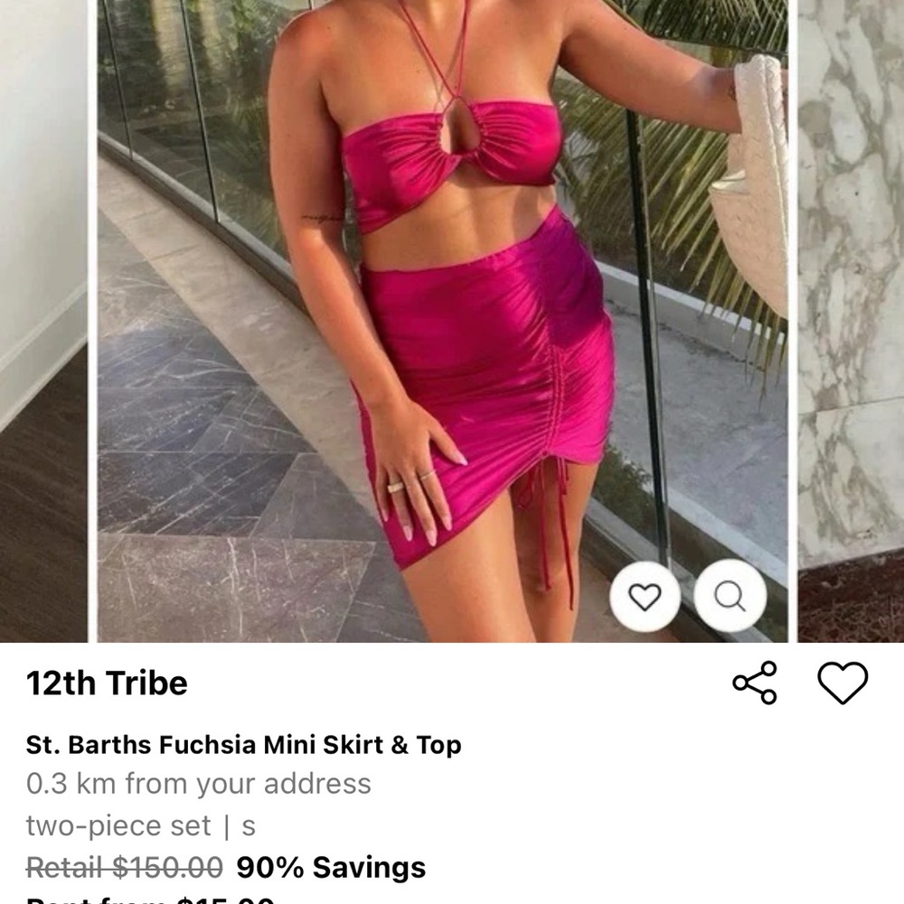 12th Tribe Fuchsia Mini Skirt & Top Set
